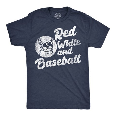 Мужские футболки Crazy Dog T-Shirts, Inc. Mens Funny T Shirts Red White and Baseball Sarcastic Fourth Of July Graphic Novelty Tee for Men - Crazy Dog Men's T Shirt For Fourth Of July Navy S