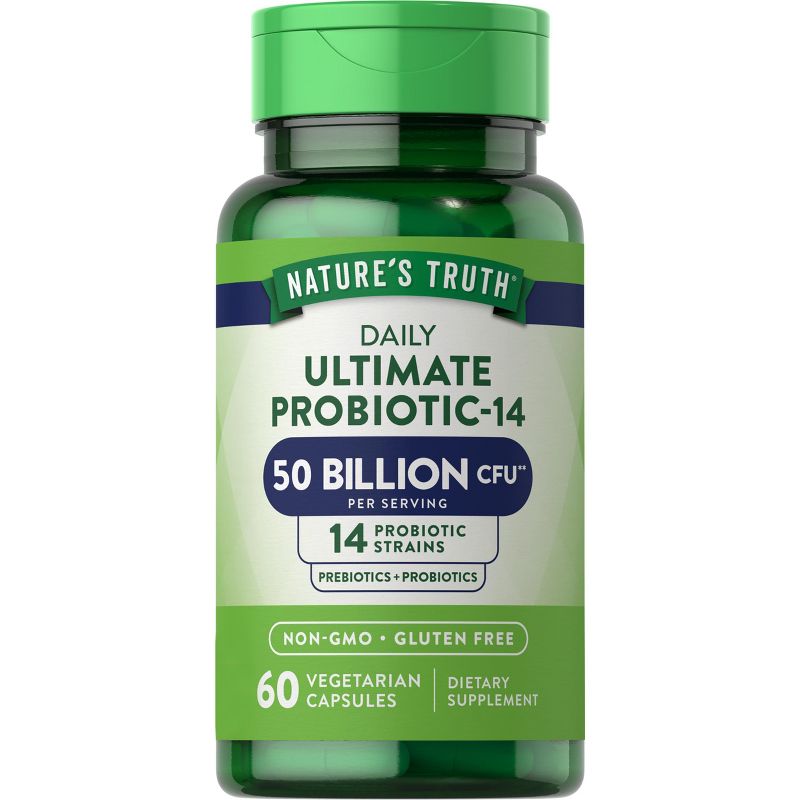 Nature's Truth Probiotic 50 Billion CFU | 200mg Prebiotics | 60 Capsules, 5 of 9
