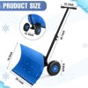 Snow Shovel with Wheels, 29.1" W x 19.3" H Heavy Duty Snow Pusher for Driveway, Ergonomic Snow Pusher Shovel with Snow Removal - 3 of 4
