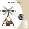DSVIMOY 2-Seat Patio Swing Chair, Outdoor Porch Swing with Adjustable Canopy, Patio Swing Glider for Garden, Deck, Brown, 70"*49"*69" - 2 of 4