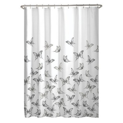 LunaLulinlk Black and White Butterfly Fabric Shower Curtain