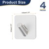 Unique Bargains Aluminum Self-Adhesive Slash Sticky Bathroom Kitchen Towel Hooks 4 Pcs - 2 of 3
