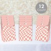 Big Dot of Happiness Pink Checkered Party - Gift Favor Bags - Party Goodie Boxes - Set of 12 - 2 of 4