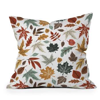 16"x16" Marta Barragan Camarasa Autumn Leaves Fall Square Throw Pillow - Deny Designs