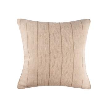 carol & frank 18" x 18" Jute Stripe Cotton Throw Pillow
