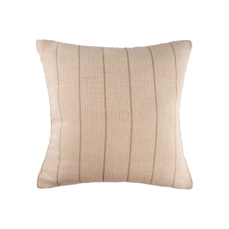 carol & frank 18" x 18" Jute Stripe Cotton Throw Pillow, 1 of 8