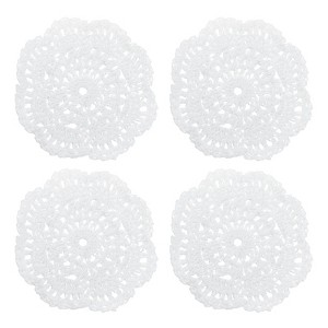 Unique Bargains Cotton Embroidered Lace Vintage Coasters 4 Pcs 3.94" - 1 of 4