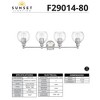 Sunset Lighting Oriana 4-Light Vanity, Clear Seeded Glass. Satin Nickel Finish - 2 of 4