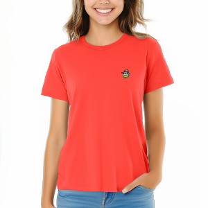 Dalix Sorcerer Frog Embroidered Cotton Relaxed Short Sleeve Tee T Shirt Womens - 1 of 4