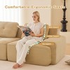117" Modern L-Shaped Modular Sectional Sofa for Living Room, Corduroy Fabric,3-Seater Couch with Deep Seat and Movable Ottoman, Camel - 3 of 4