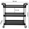 Acekool 3-Tier Rolling Cart - Heavy Duty Mobile Cart with 500lb Capacity & Locking Wheels - 2 of 4