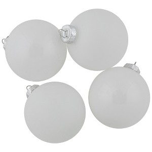 Northlight 2-Finish Glass Ball Christmas Ornaments - 2.5" (65mm) - White - 9ct - 1 of 4