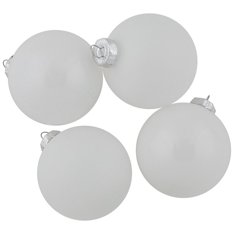 Northlight 9ct Shiny and Matte White Glass Ball Christmas Ornaments 2.5" (65mm), 1 of 8
