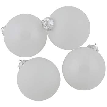 Northlight 9ct Shiny and Matte White Glass Ball Christmas Ornaments 2.5" (65mm)