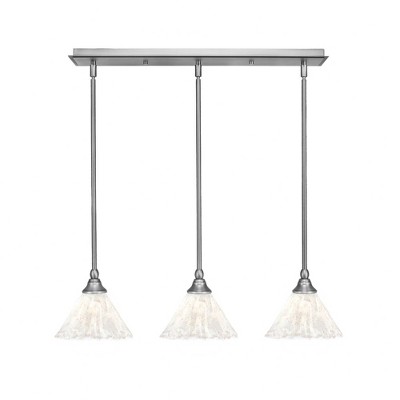 Toltec Lighting Any 3 - Light Chandelier in  Brushed Nickel with 7" Italian Ice Shade