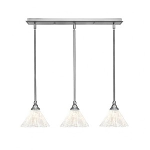 Toltec Lighting Any 3 - Light Chandelier in  Brushed Nickel with 7" Italian Ice Shade - 1 of 1