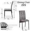 Set of 4 Velvet High Back Dining Chairs,Modern Nordic Upholstered Side Chairs with Metal Legs for Kitchen or Dining Room-Baofuwish - 4 of 4