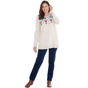 Woman Within Fair Isle Henley Pullover Sweater - 1 of 2