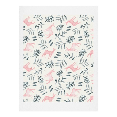 11"x14" Little Arrow Design Co Woodland In Pink Art Print Unframed Wall Poster Pink - Deny Designs