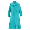 Collections Etc Textured Fleece Button-Front Long Robe with Pockets - 2 of 4