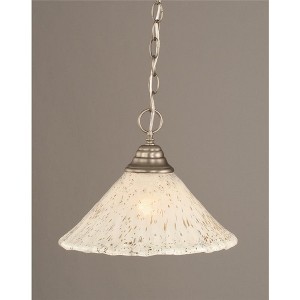 Toltec Lighting Any 1 - Light Pendant in  Brushed Nickel with 12" Gold Ice Shade - 1 of 1