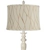 360 Lighting Colonnade Traditional Country 60" Tall Standing Floor Lamp Metal Antique White Finish Living Room Bedroom House Drum Kinmen Cream Shade - 2 of 4