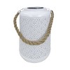 Alpine Corporation 10" Solar Hanging White LED Indoor Outdoor Decorative Lantern Off-White - 2 of 3