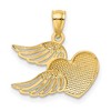 Black Bow Jewelry 14k Yellow Gold and White Rhodium Two Tone Heart with Wings Pendant - 3 of 4