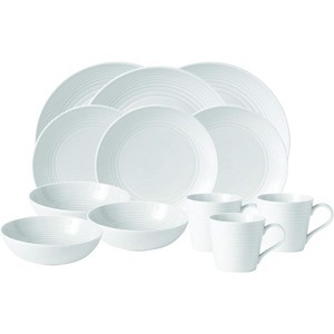Gordon Ramsay Maze Dinnerware Set White, 16 Piece Set with Mugs - 1 of 1