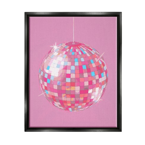 Stupell Industries Pink Disco Ball Groovy Patternfloater Canvas