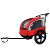 2-in-1 Double 2 Seat with 5-point safety harnesses Bicycle Bike Trailer Jogger Stroller for Kids Children Foldable Collapsible w/Pivot Front Wheel - 4 of 4