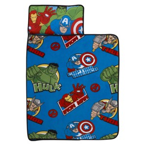 Marvel The Avengers I Am A Hero Blue, Green, Red, and Yellow Toddler Nap Mat - 1 of 4