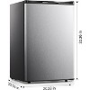 ZAFRO Small Mini Freezer, 3.0 Cu.Ft Upright Freezer, Compact Standing Deep Freezer with Adjustable Thermostat, Removable Shelves , Silver - 3 of 4