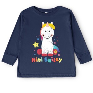 The Juniper Shop Mini Smiley Unicorn Distressed Toddler Long Sleeve Tee - 1 of 4