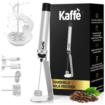 Milk frother powerful motor - Micro USB chargeable (Cable + 2 whisks included)