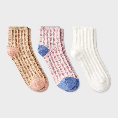 Women's Waffle 3pk Ankle Socks - Universal Thread™ 4-10