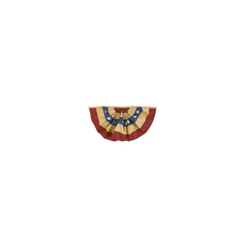 Briarwood Lane Burlap Patriotic Embroidered Bunting USA 36" x 18" Pleated Banner with Brass Grommets, 2 of 5