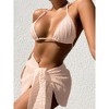 Swim Suits for Women Comfortable And Fashionable Solid Color Split Swimsuit Set Push up High Cut Bathing Suit for Women - 3 of 4