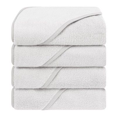 American Soft Linen 100% Cotton Soft Fluffy Hooded Baby Bath Towel Set ...