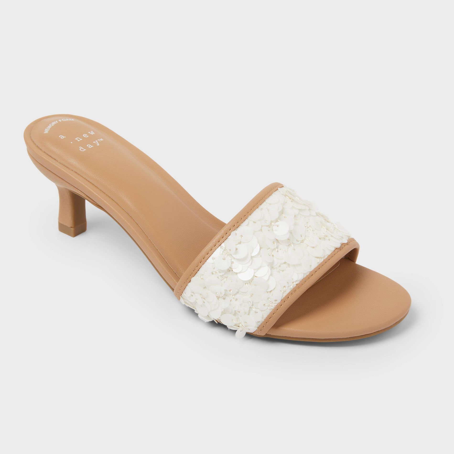 Women’s Kaia Heels with Memory Foam Insole - A New Day™ Tan