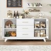 Coffer Bar Cabinet with 2 Fluted Glass Doors - 3 of 4