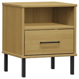 vidaXL Nightstand Bedroom Storage Cabinet Bedside Table Solid Pine Wood OSLO - 1 of 4