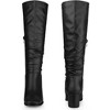 Perphy Women's Square Toe Chunky Heel Wide Calf Knee High Riding Boots - 3 of 4