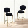 Dexmalle Set of 2 29'' Upholstered Velvet Bar Stools with Backrest & Footrest - 4 of 4