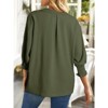 Womens 3/4 Sleeve Business Casual Shirts V Neck Blouse Dressy Spring Fall Tops - 4 of 4