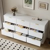 FONTOI 9 Drawer Dresser Bedroom Large Deep Chest of Drawers Wooden Storage Cabinet Long Dressers for Living Room, Hallway, White, 63"* 15.74"*30.31" - 2 of 4