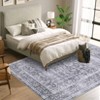 Washable Vintage Rug Non Slip Low Pile Rug Soft Throw Floor Cover Floral Foldable Indoor Carpet for Living Room Bedroom Playroom Nursery - 4 of 4