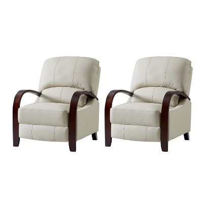 Set of 2 Alexandra Genuine Leather Manual Recliner | ARTFUL LIVING DESIGN