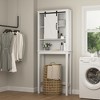 Over The Toilet Storage Cabinet with Adjustable Shelf and Door, Bathroom Space Saver Organizer Above Toilet, Free Standing Toilet Rack - 4 of 4