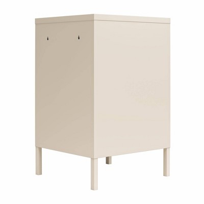 Parchment Metal Locker Style End Table with Storage